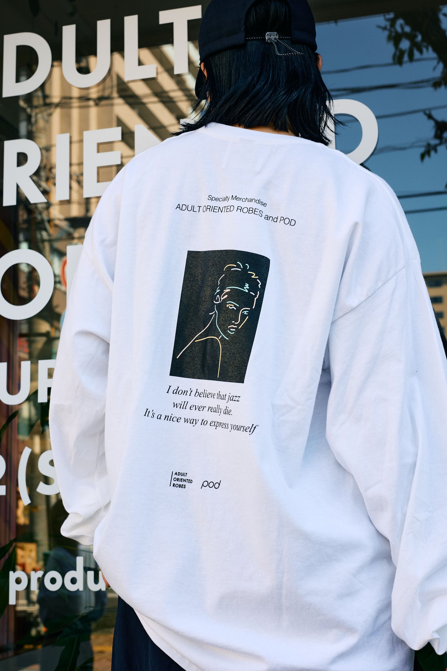 pod×AOR L/S Tee illustration by Ryo Kaneyasu