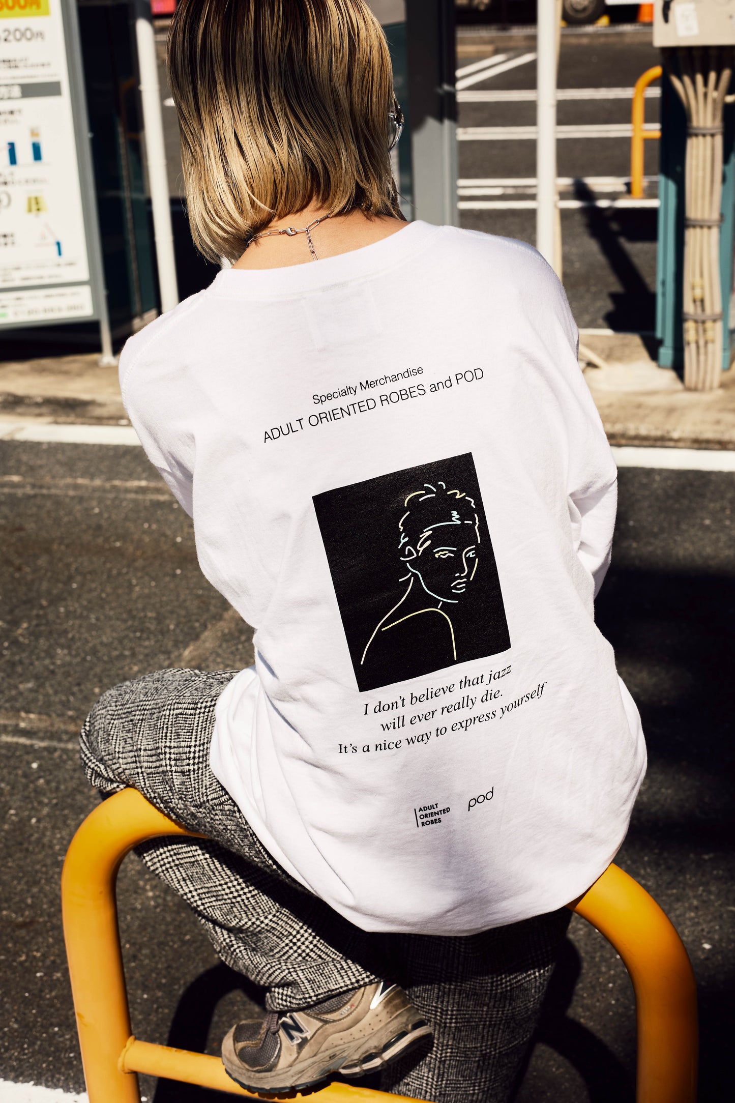 pod×AOR L/S Tee illustration by Ryo Kaneyasu