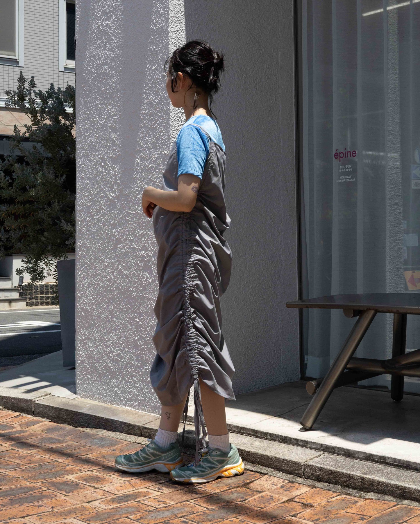 【BASERANGE】PICTORIAL STRAP DRESS