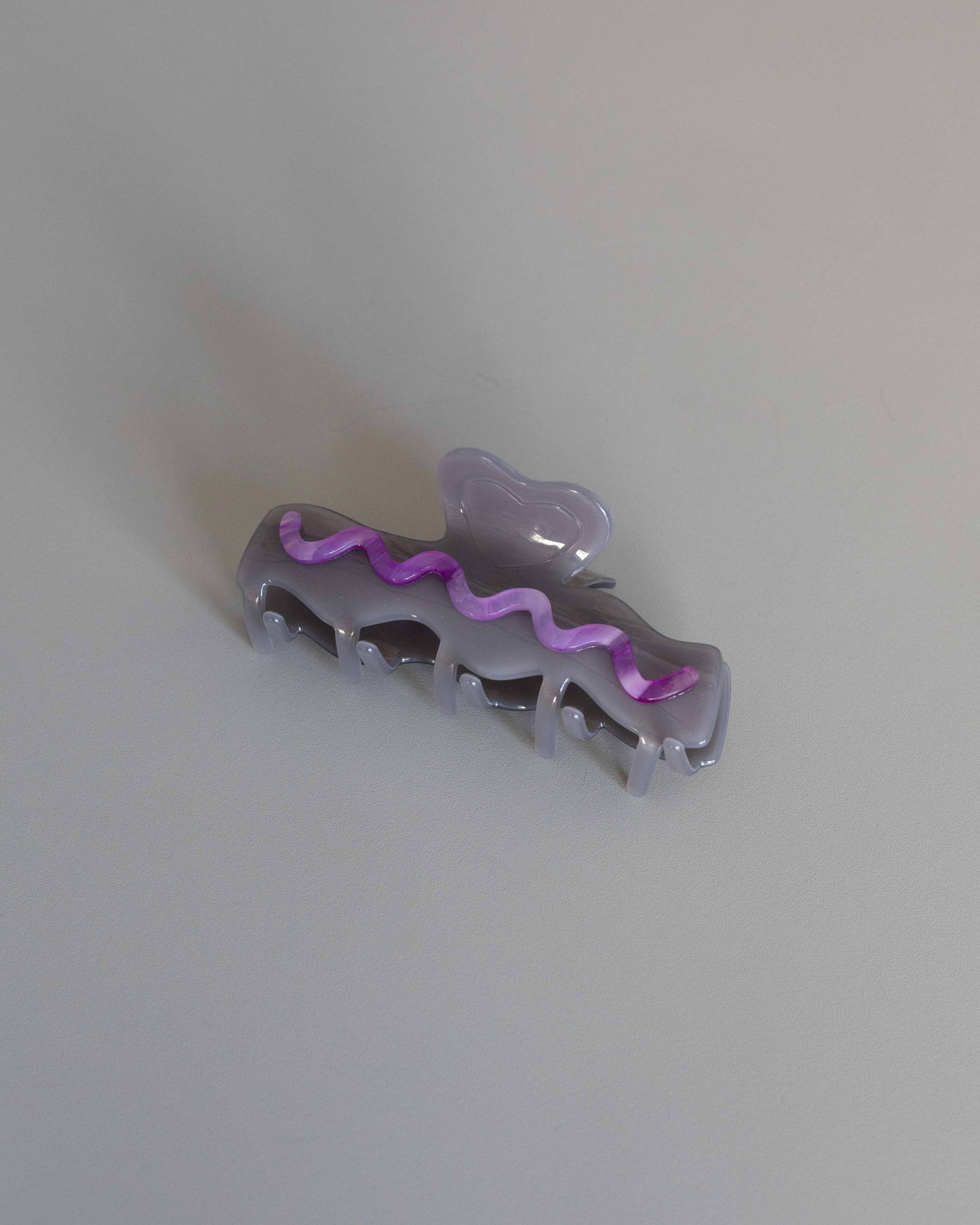 【AURA】Heart Wave Clip / Gray Purple