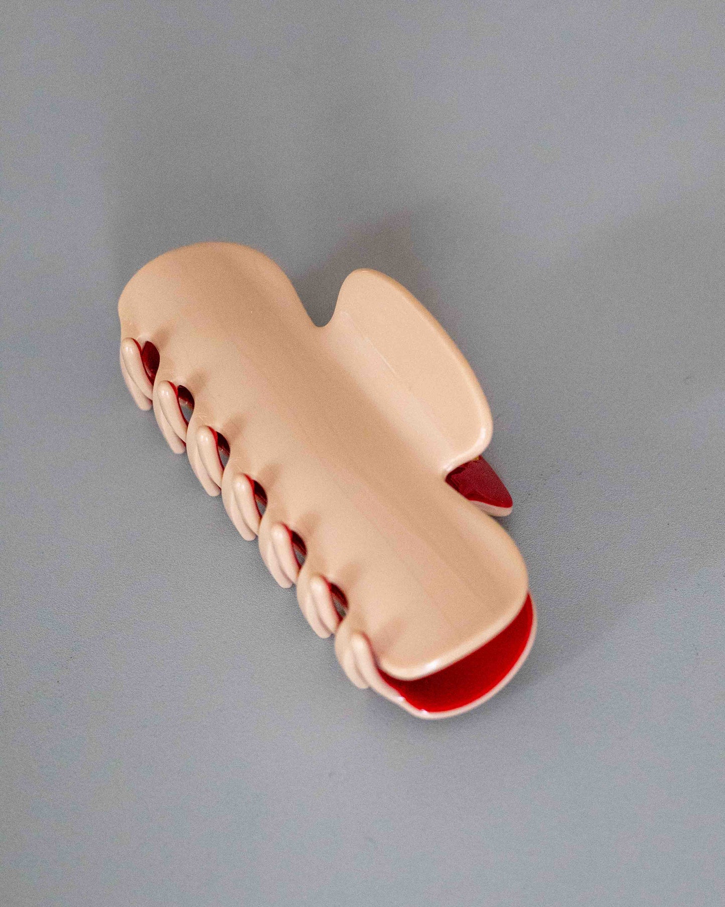 【AURA】Puffy Clip / Beige Red