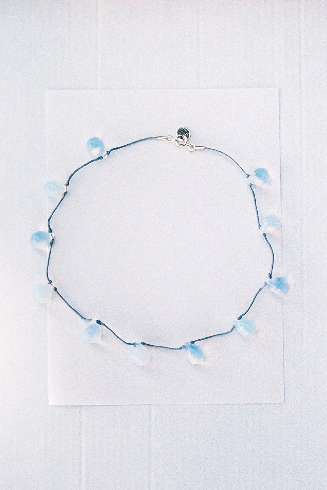 【Sisi joia】Noué necklace - Opaline white / Grey