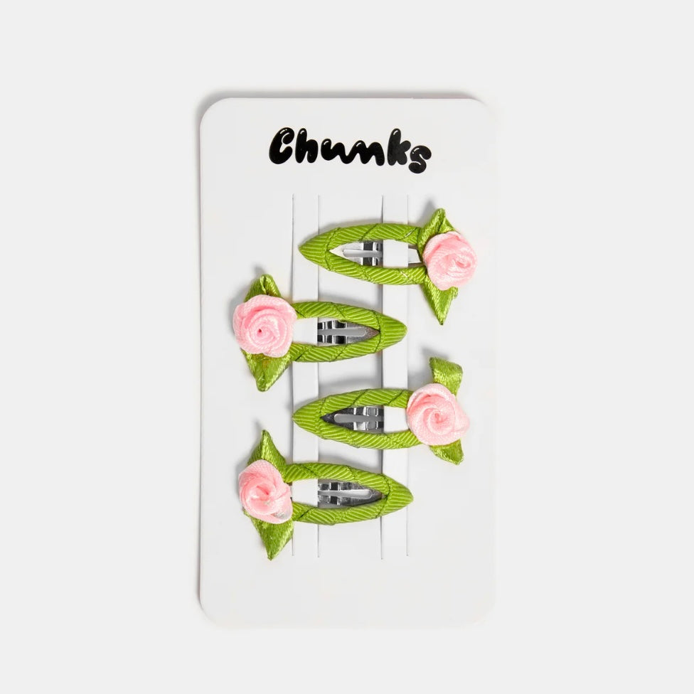 【CHUNKS】Rosette Snap Clips in Blush