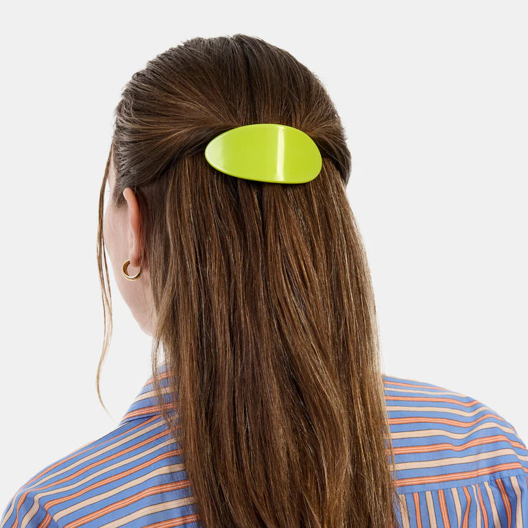 【CHUNKS】Oval Barrette in Chartreuse