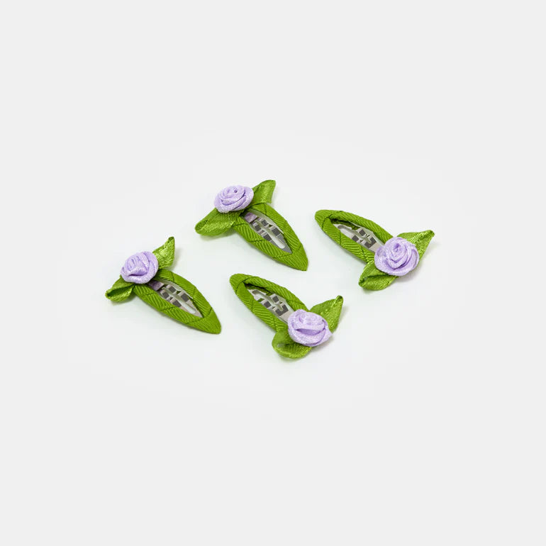 【CHUNKS】Rosette Snap Clips in Lilac
