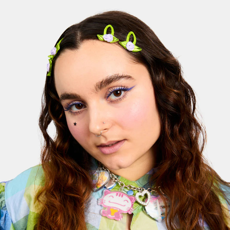 【CHUNKS】Rosette Snap Clips in Lilac