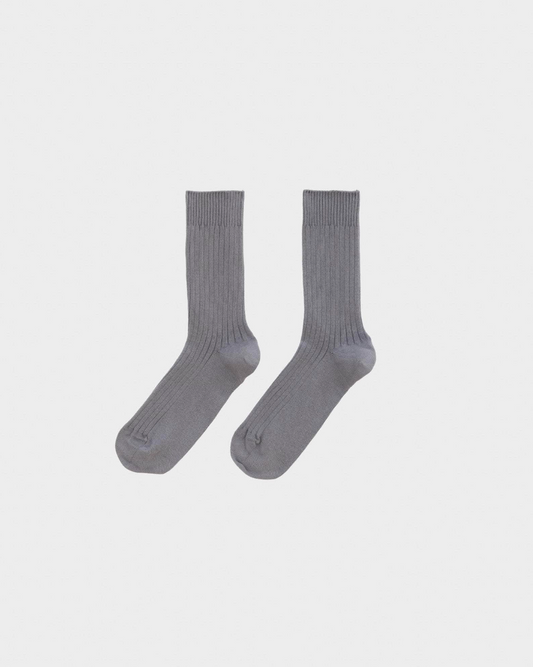 【BASERANGE】RIB OVERANKLE SOCKS SIMON GREY
