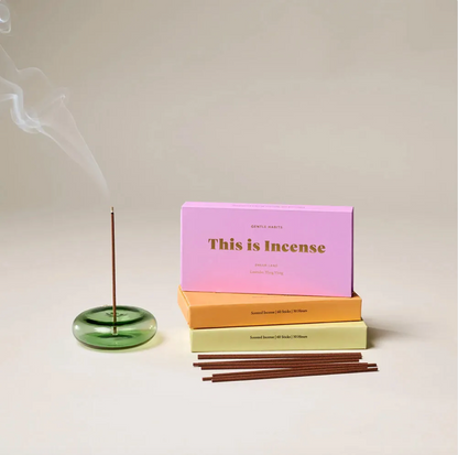 【GENTLE HABITS】Glass incense holder-GREEN