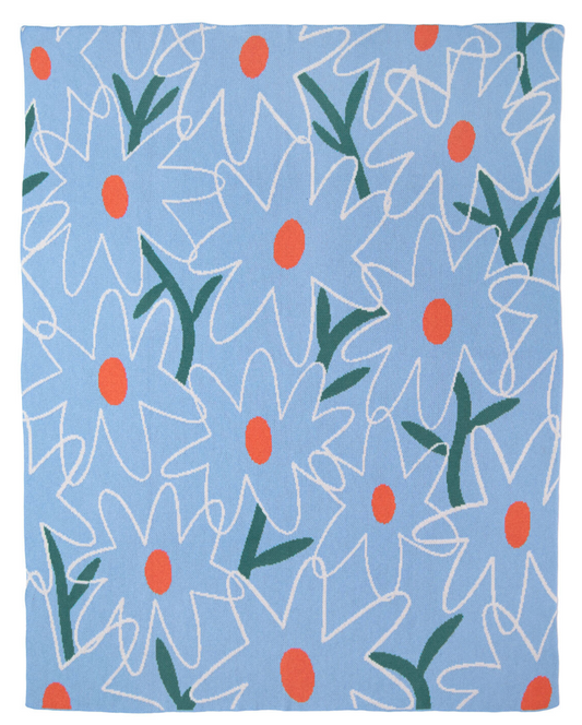 【Slowdown Studio】 KNIT BLANKET - Bloom (Art by Bechan Rees-Wales,U.K.)