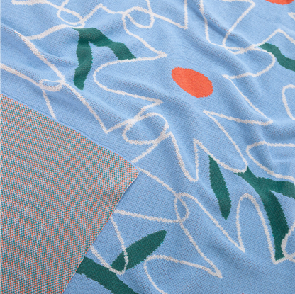 【Slowdown Studio】 KNIT BLANKET - Bloom (Art by Bechan Rees-Wales,U.K.)