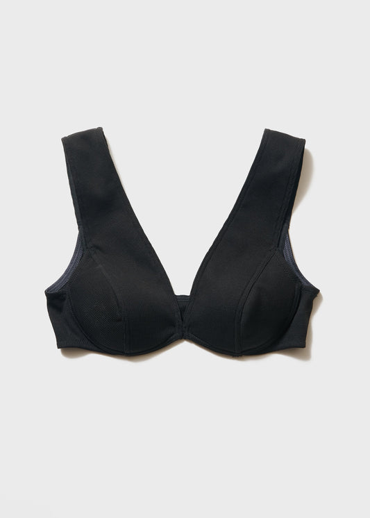 【NICENICE MOMENT】OPEN FRONT BRA - BLACK