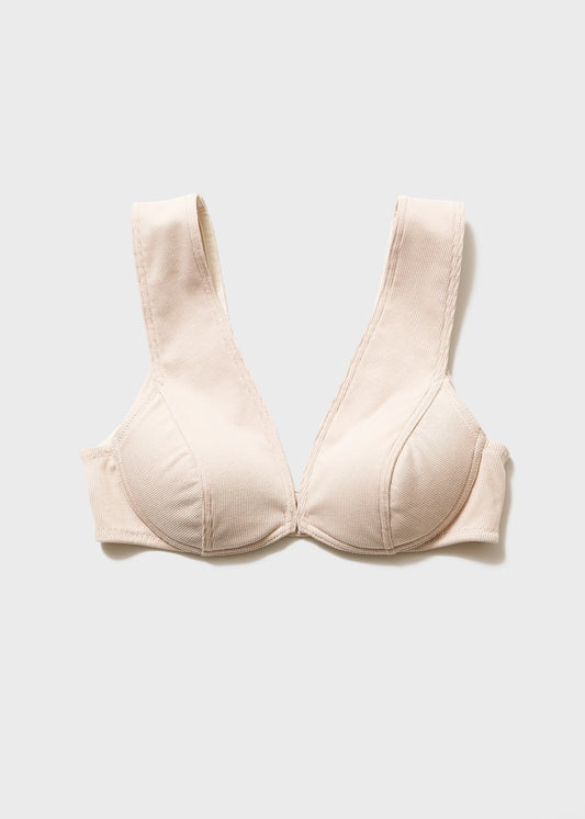 【NICENICE MOMENT】OPEN FRONT BRA - ALMOND
