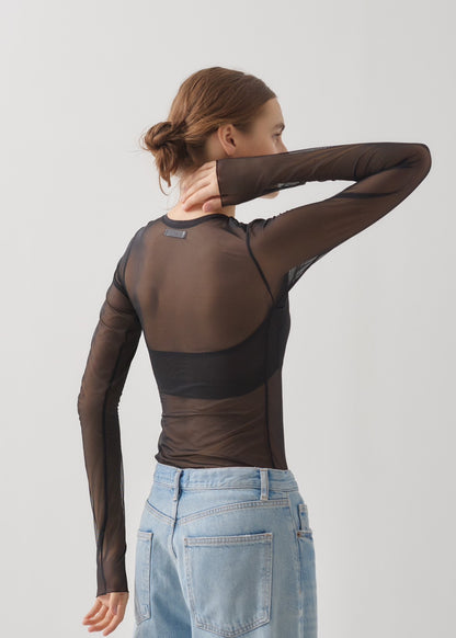 【NICENICE MOMENT】 MESH LS SHELL-MESH BLACK