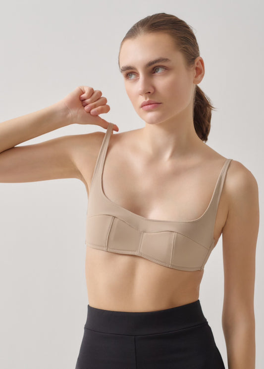 【NICENICE MOMENT】LOW CUT BRA-JERSEY SAND