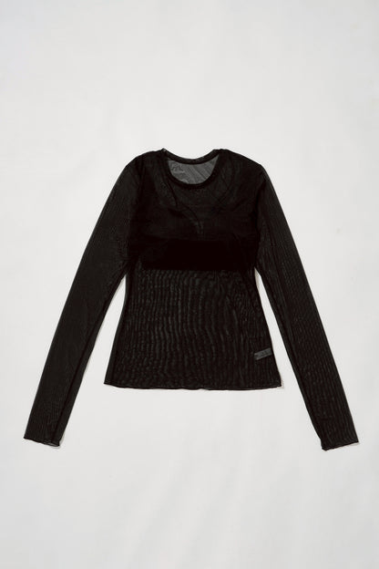【NICENICE MOMENT】 MESH LS SHELL-MESH BLACK