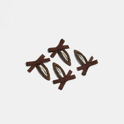 【CHUNKS】Bow Snap Clips in Chocolate