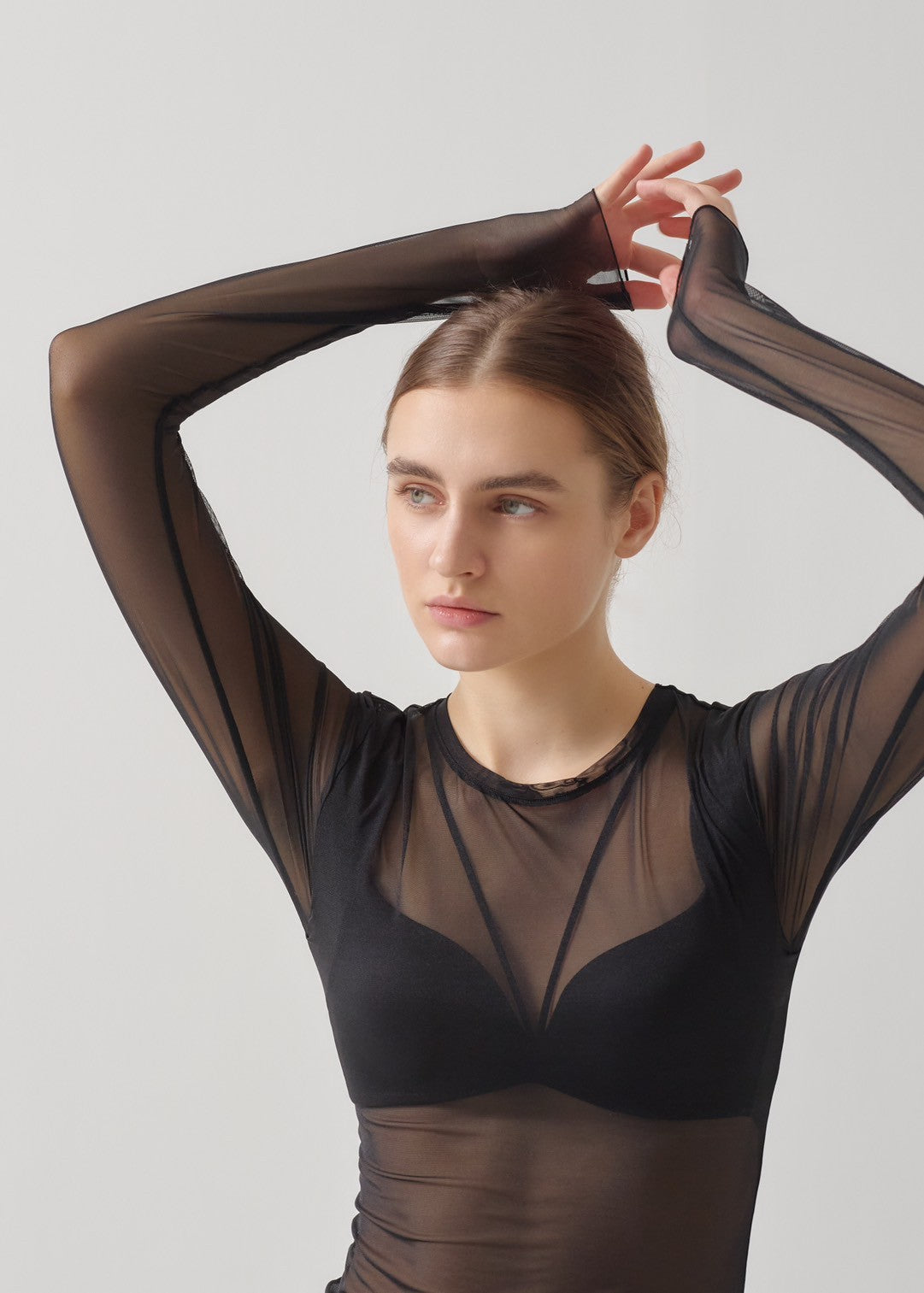 【NICENICE MOMENT】 MESH LS SHELL-MESH BLACK