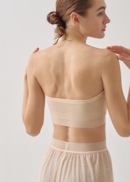 【NICENICE MOMENT】 MESH TUBE TOP-MESH BEIGE