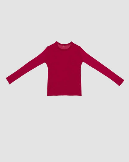 【BASERANGE】LONG SLEEVE TEE / FUSCHIA