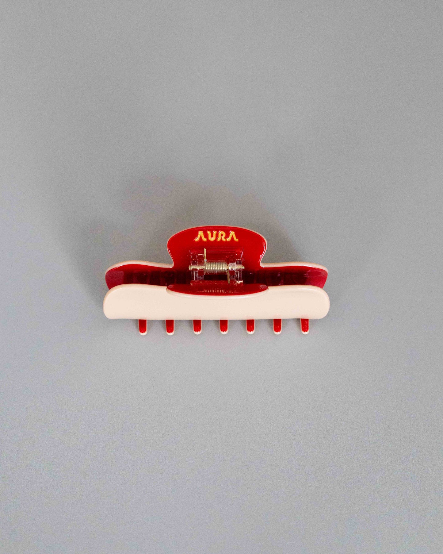 【AURA】Puffy Clip / Beige Red