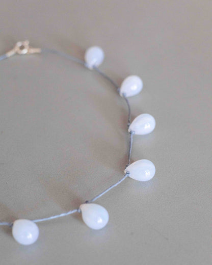 【Sisi joia】NOUE necklace - Opaline white / Grey