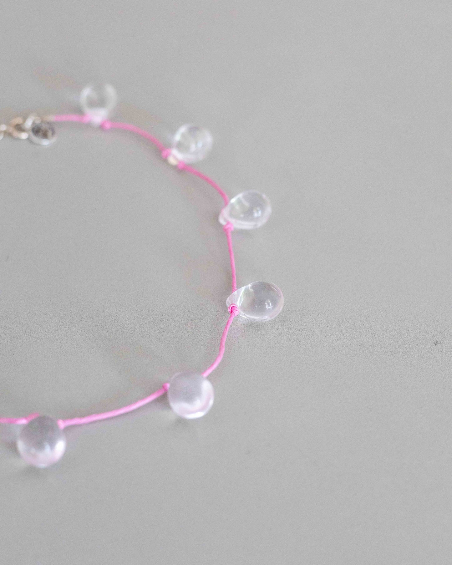 【Sisi joia】Noué necklace - Clear / Pink