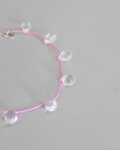 【Sisi joia】Noué necklace - Clear / Pink