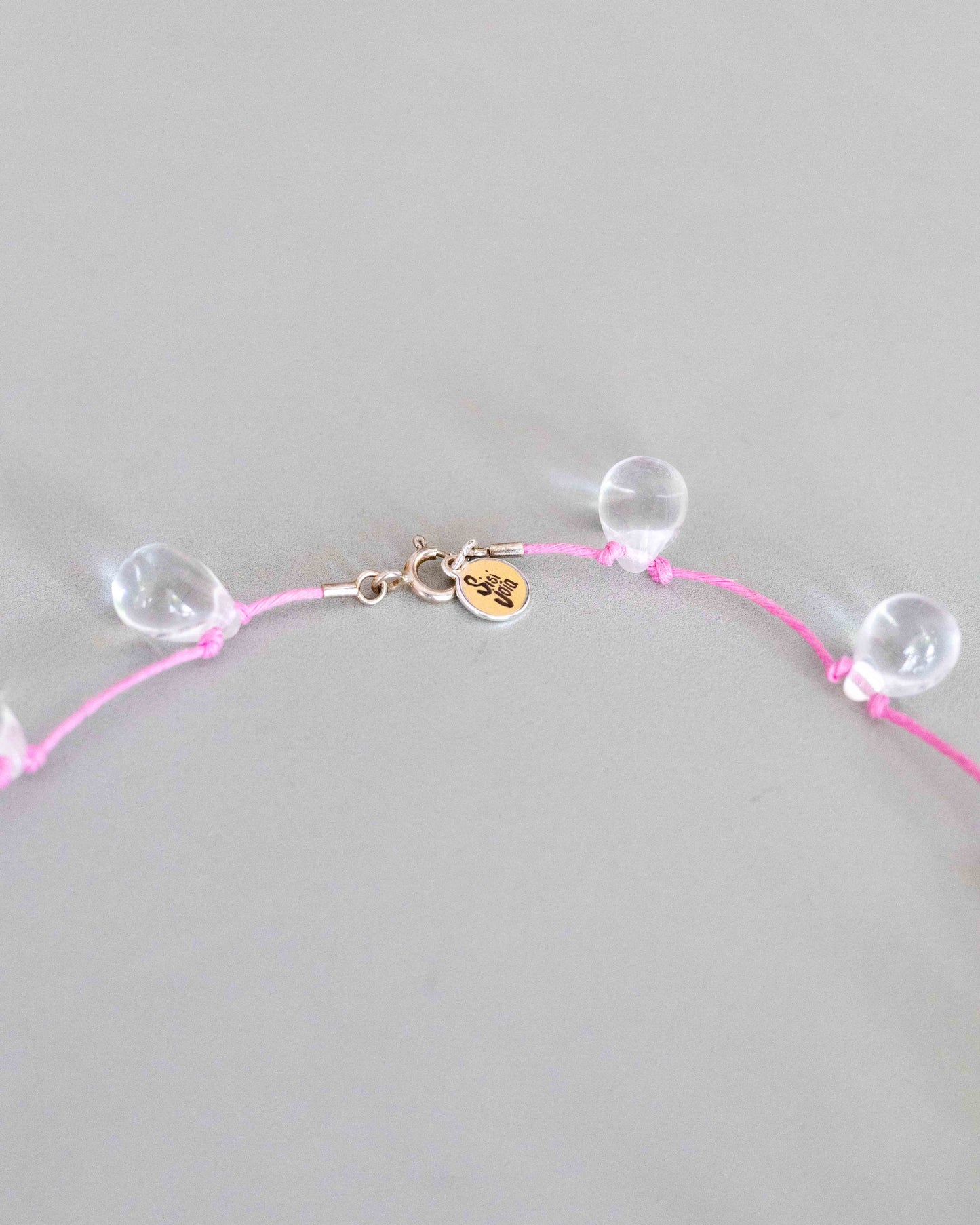 【Sisi joia】Noué necklace - Clear / Pink