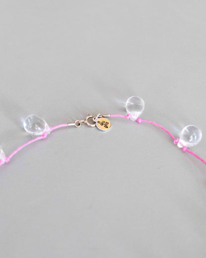 【Sisi joia】Noué necklace - Clear / Pink