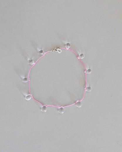 【Sisi joia】Noué necklace - Clear / Pink