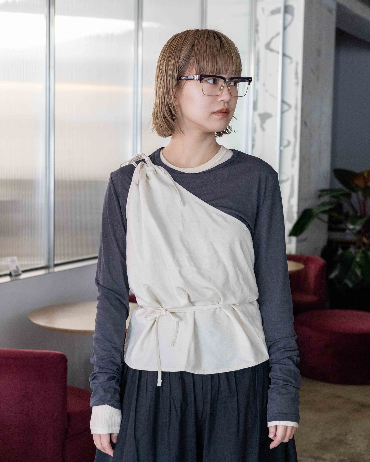 【BASERANGE】VIEW TOP / OFF WHITE