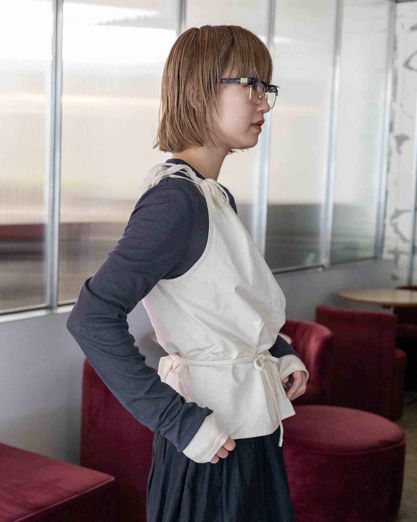 【BASERANGE】VIEW TOP / OFF WHITE