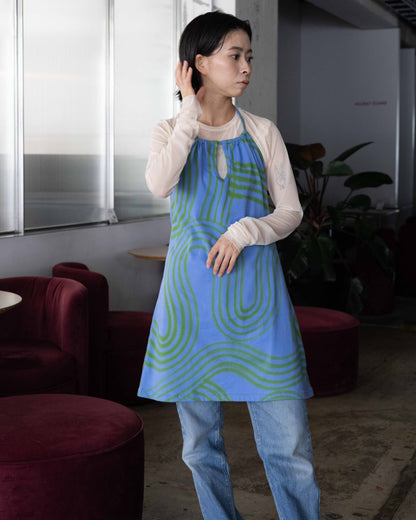 【SUKUHOME】PIPPLE KEYHOLE HALTER DRESS