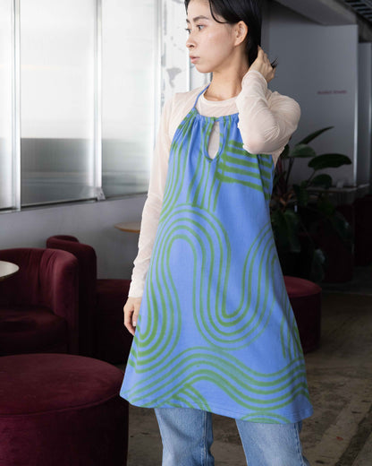【SUKUHOME】PIPPLE KEYHOLE HALTER DRESS