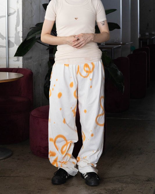 【SUKUHOME】Double Drewstring Pants - Orange Poppy