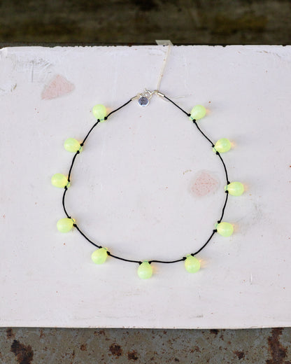 【Sisi joia】Noué necklace - Opaline yellow / Black
