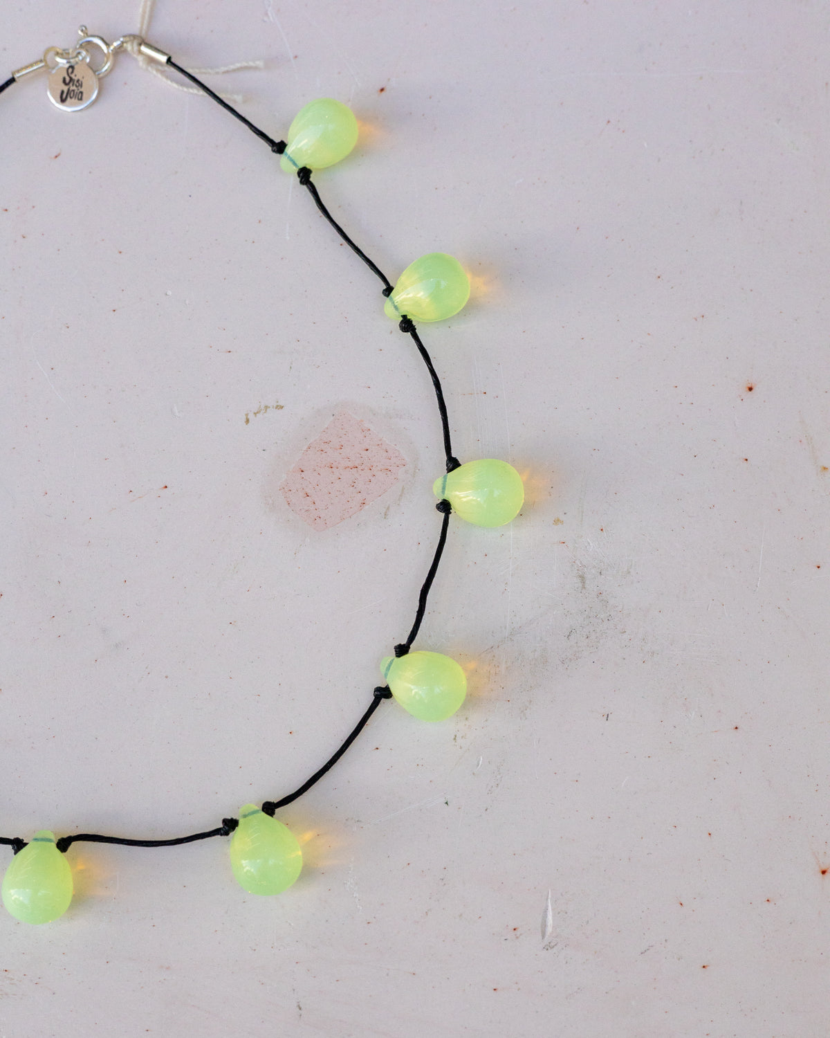 【Sisi joia】Noué necklace - Opaline yellow / Black