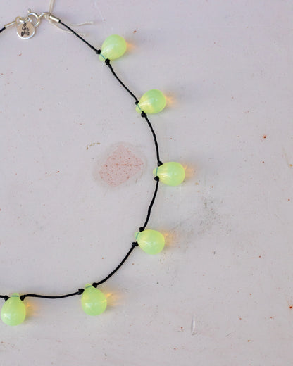【Sisi joia】Noué necklace - Opaline yellow / Black