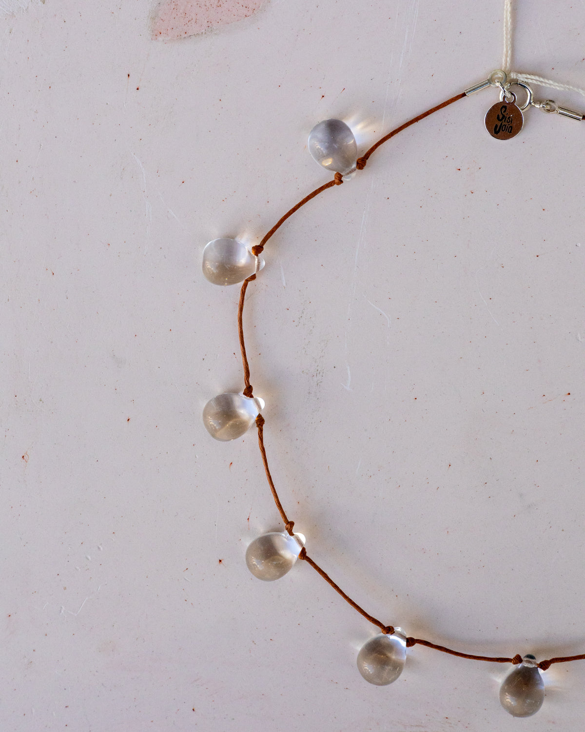 【Sisi joia】Noué necklace - Clear / Tan