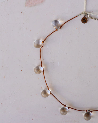 【Sisi joia】Noué necklace - Clear / Tan