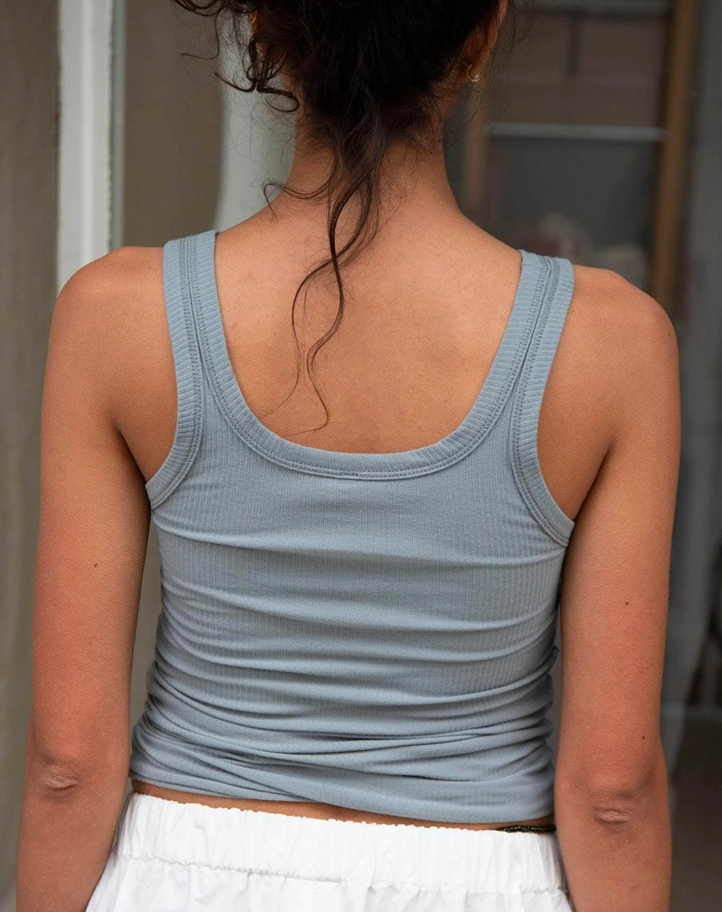 トップス Baserange Heart tank Bow Blue S BASERANGE】HEART TANK / BOW BLUE – pod