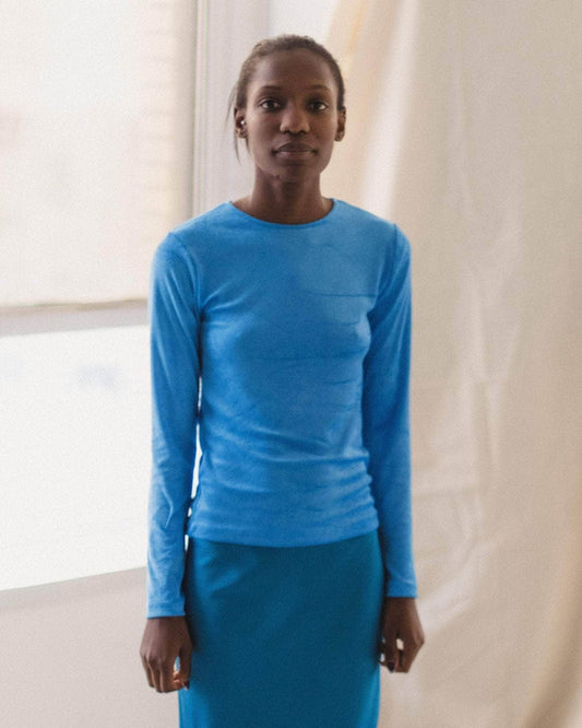 【BASERANGE】OMO LONG SLEEVE - TEE ZINN BLUE