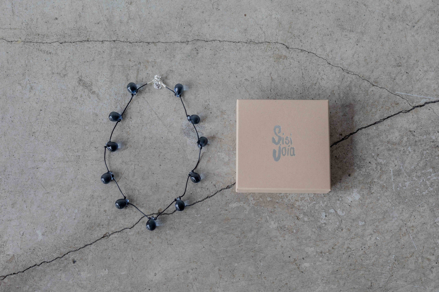 【Sisi joia】NOUE necklace - Deep Navy / Black cord