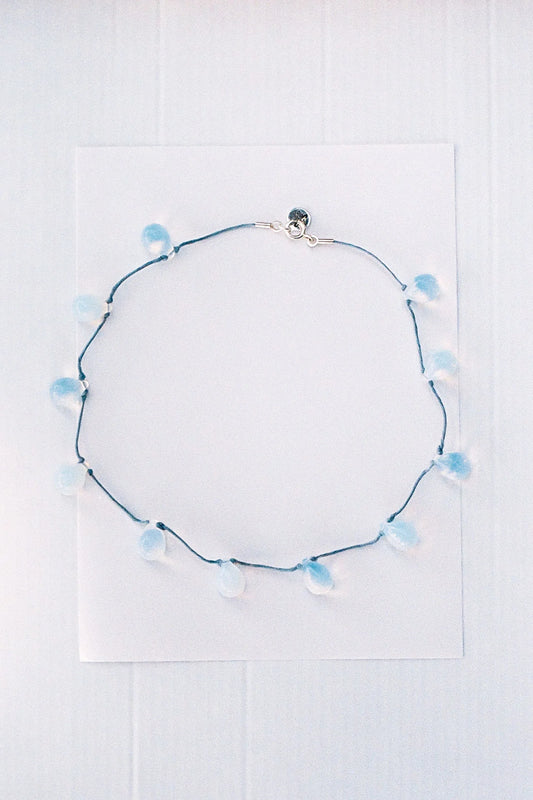 【Sisi joia】Noué necklace - Opaline white / Grey