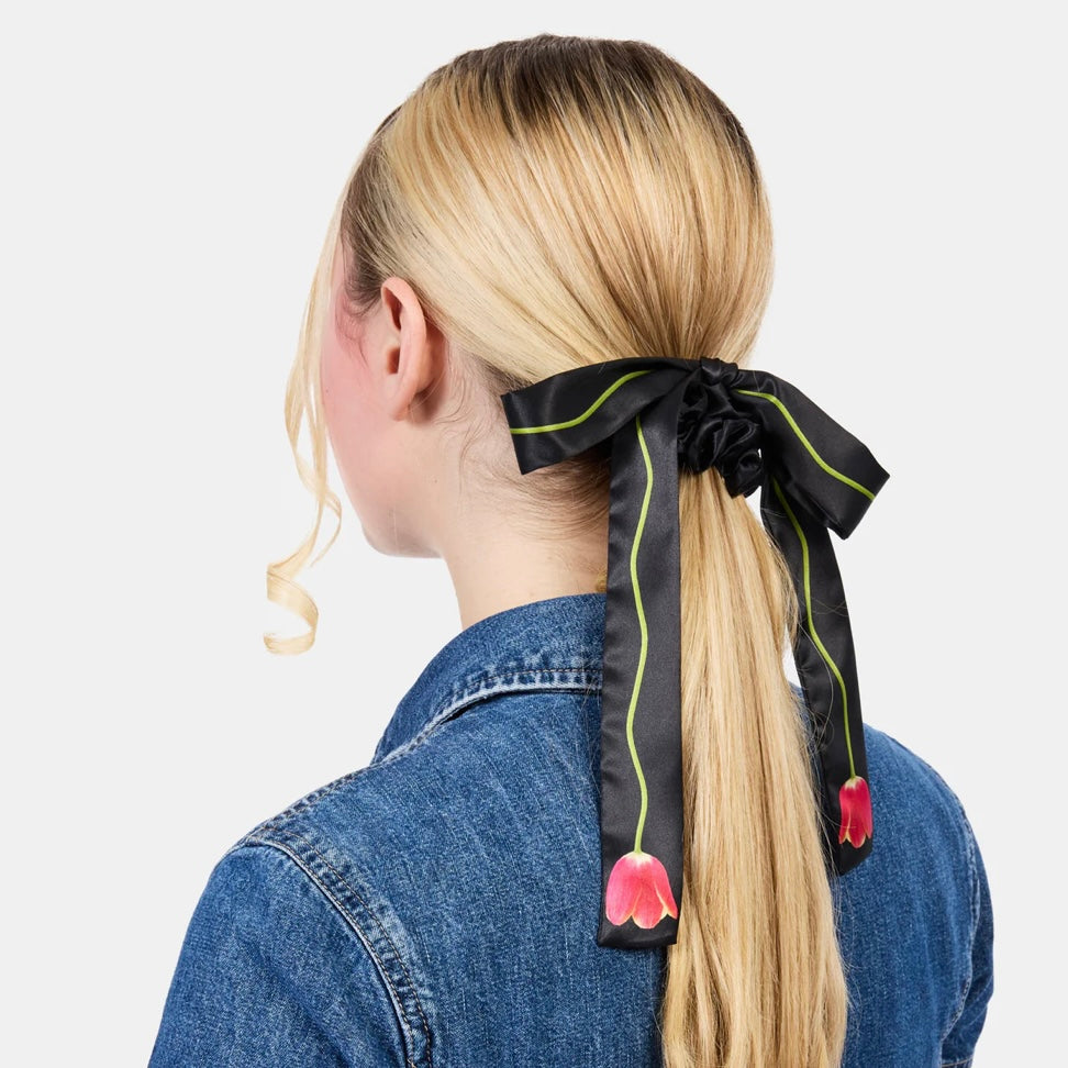 【CHUNKS】Silk Tie Scrunchie in Tulip