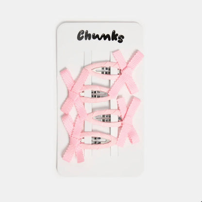 【CHUNKS】Bow Snap Clips in Blush