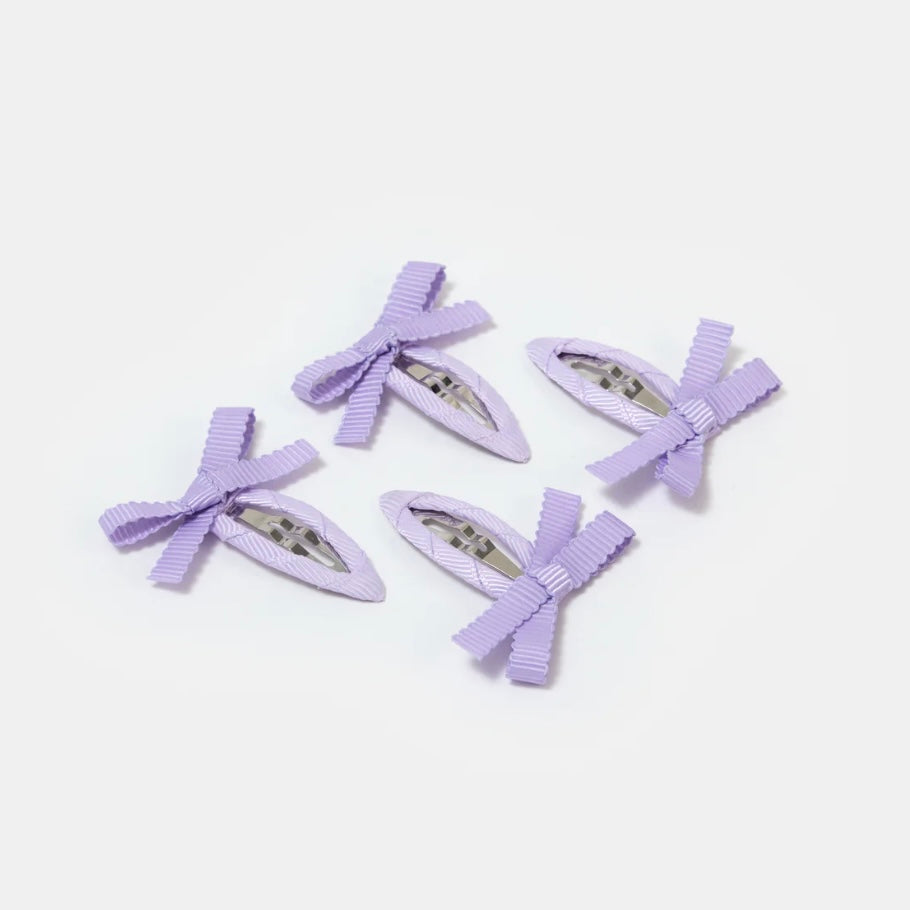 【CHUNKS】Bow Snap Clips in Lilac