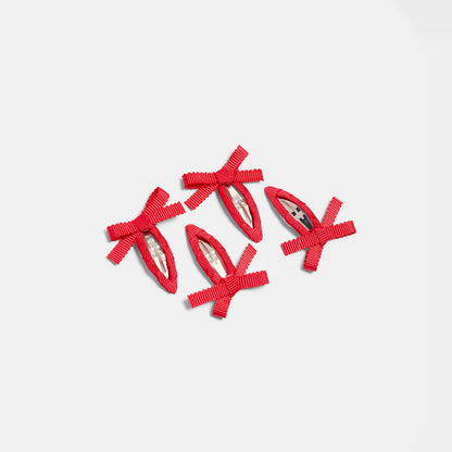 【CHUNKS】Bow Snap Clips in Cherry