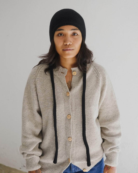 【BASERANGE】TIER HOODED WRAP - Black