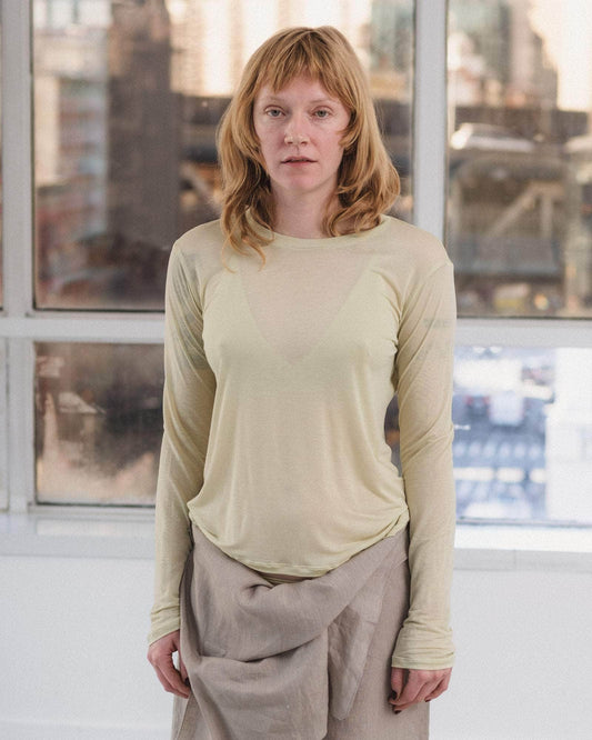 【BASERANGE】 LONG SLEEVE TEE  - Pier Green